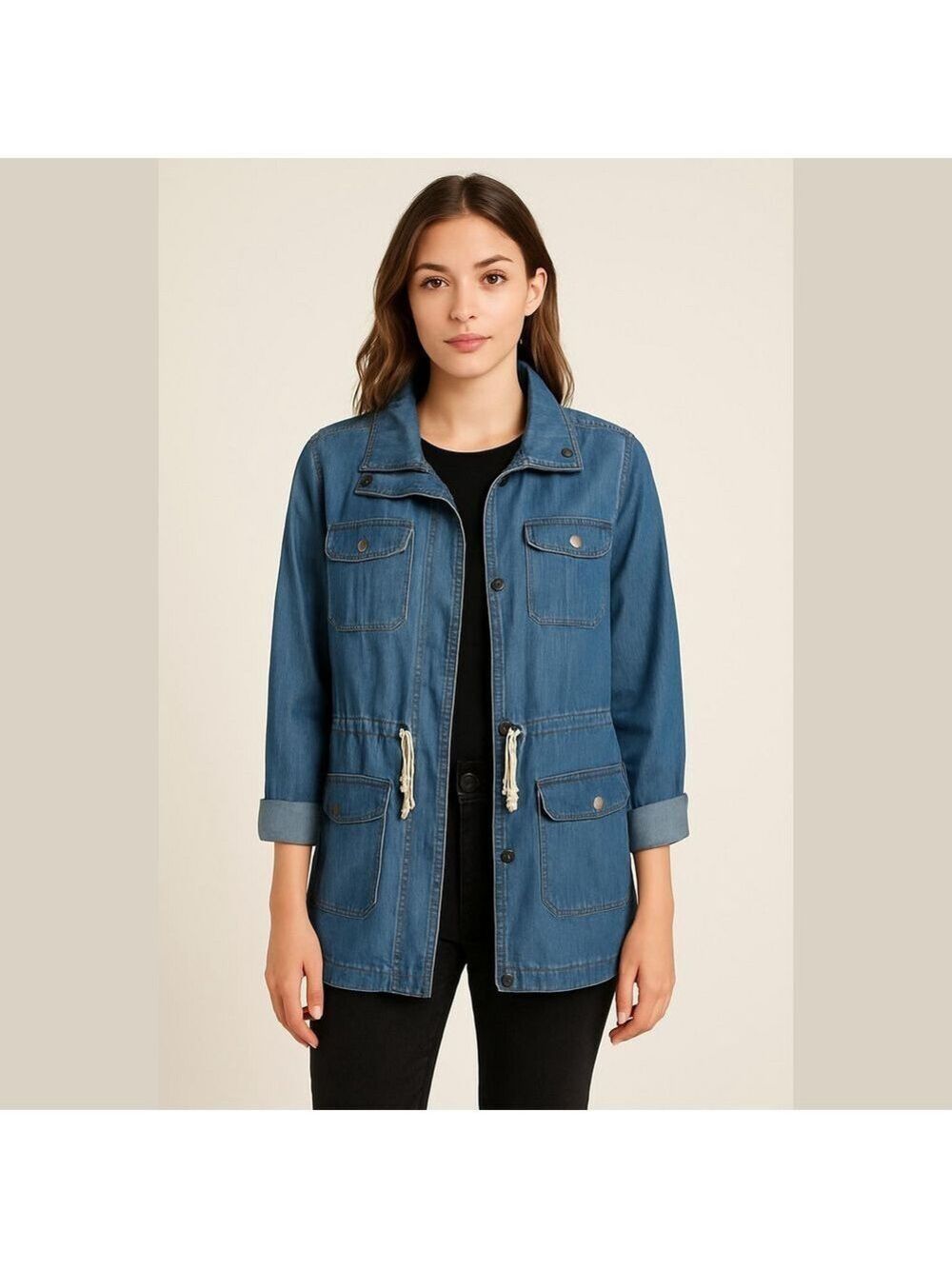 Vintage Denim Jean Jacket Shirt Dress cottagecore granny grandma classic modest